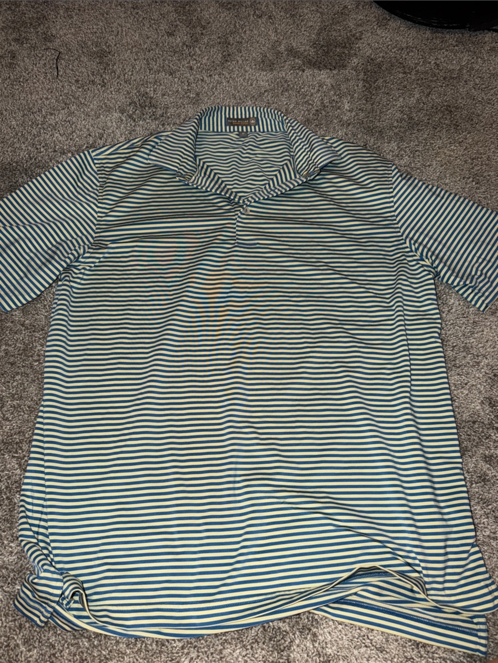 Peter Millar Men's Striped Polo Shirt - Blue & Yellow
